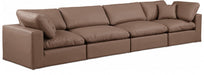 Comfy Faux Leather Sofa Brown - 188Brown-S158 - Vega Furniture