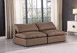 Comfy Faux Leather Sofa Brown - 188Brown-S78 - Vega Furniture