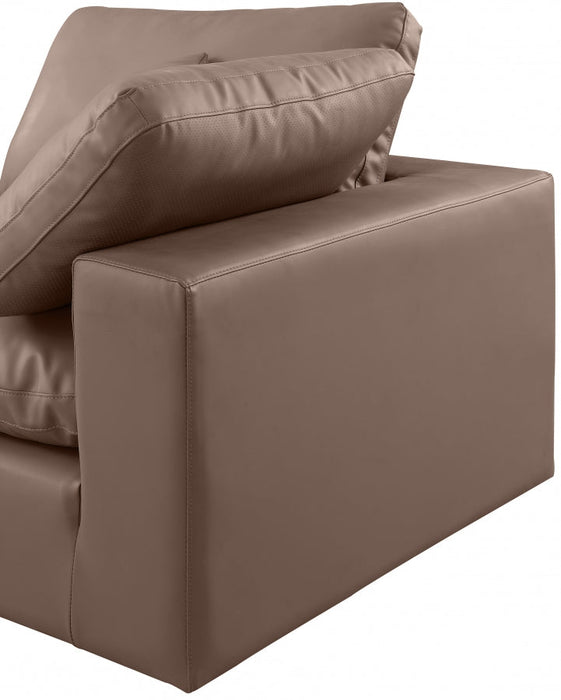 Comfy Faux Leather Sofa Brown - 188Brown-S80 - Vega Furniture