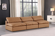 Comfy Faux Leather Sofa Cognac - 188Cognac-S117 - Vega Furniture