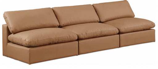 Comfy Faux Leather Sofa Cognac - 188Cognac-S117 - Vega Furniture