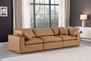 Comfy Faux Leather Sofa Cognac - 188Cognac-S119 - Vega Furniture