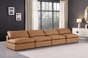 Comfy Faux Leather Sofa Cognac - 188Cognac-S156 - Vega Furniture