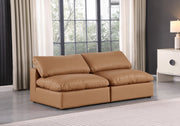 Comfy Faux Leather Sofa Cognac - 188Cognac-S78 - Vega Furniture