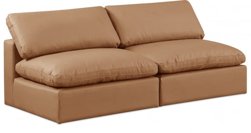 Comfy Faux Leather Sofa Cognac - 188Cognac-S78 - Vega Furniture