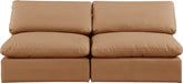 Comfy Faux Leather Sofa Cognac - 188Cognac-S78 - Vega Furniture