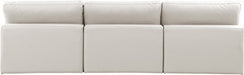 Comfy Faux Leather Sofa Cream - 188Cream-S117 - Vega Furniture