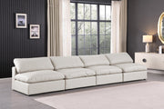 Comfy Faux Leather Sofa Cream - 188Cream-S156 - Vega Furniture