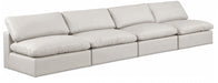 Comfy Faux Leather Sofa Cream - 188Cream-S156 - Vega Furniture