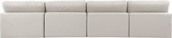 Comfy Faux Leather Sofa Cream - 188Cream-S156 - Vega Furniture