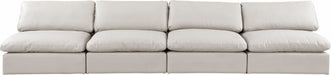 Comfy Faux Leather Sofa Cream - 188Cream-S156 - Vega Furniture