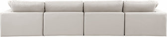 Comfy Faux Leather Sofa Cream - 188Cream-S158 - Vega Furniture