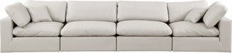 Comfy Faux Leather Sofa Cream - 188Cream-S158 - Vega Furniture