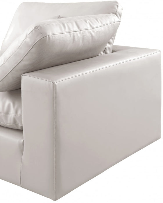 Comfy Faux Leather Sofa Cream - 188Cream-S158 - Vega Furniture