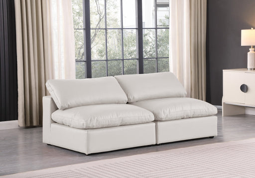 Comfy Faux Leather Sofa Cream - 188Cream-S78 - Vega Furniture