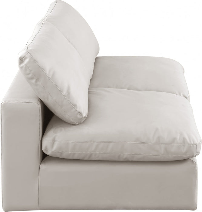 Comfy Faux Leather Sofa Cream - 188Cream-S78 - Vega Furniture