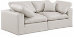 Comfy Faux Leather Sofa Cream - 188Cream-S80 - Vega Furniture