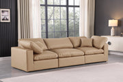 Comfy Faux Leather Sofa Natural - 188Tan-S119 - Vega Furniture