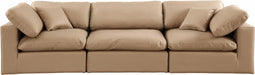 Comfy Faux Leather Sofa Natural - 188Tan-S119 - Vega Furniture