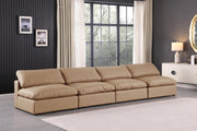 Comfy Faux Leather Sofa Natural - 188Tan-S156 - Vega Furniture