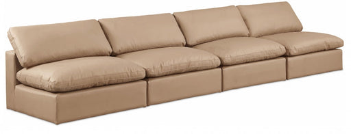 Comfy Faux Leather Sofa Natural - 188Tan-S156 - Vega Furniture