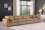 Comfy Faux Leather Sofa Natural - 188Tan-S158 - Vega Furniture