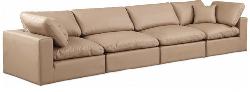 Comfy Faux Leather Sofa Natural - 188Tan-S158 - Vega Furniture