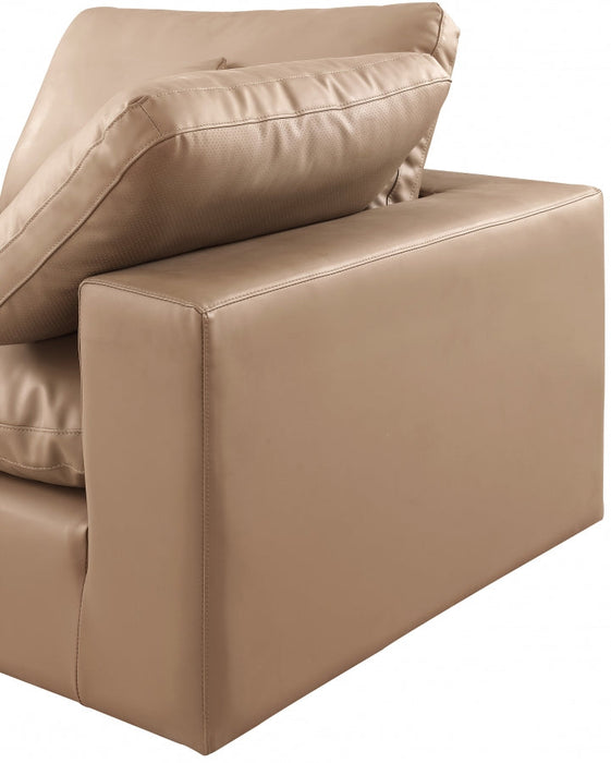 Comfy Faux Leather Sofa Natural - 188Tan-S158 - Vega Furniture