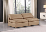 Comfy Faux Leather Sofa Natural - 188Tan-S78 - Vega Furniture
