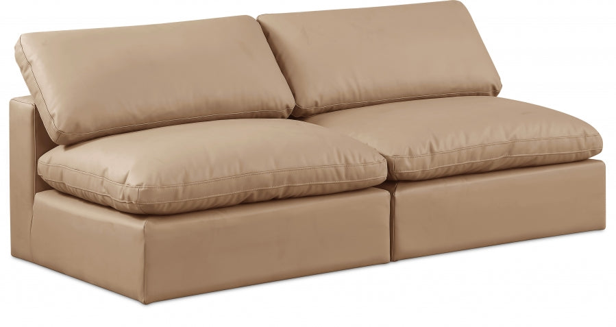 Comfy Faux Leather Sofa Natural - 188Tan-S78 - Vega Furniture