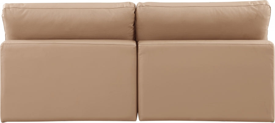 Comfy Faux Leather Sofa Natural - 188Tan-S78 - Vega Furniture