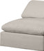 Comfy Linen Textured Fabric Armless Chair Beige - 187Beige-Armless - Vega Furniture