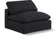 Comfy Linen Textured Fabric Armless Chair Black - 187Black-Armless - Vega Furniture