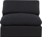 Comfy Linen Textured Fabric Armless Chair Black - 187Black-Armless - Vega Furniture