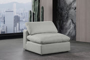 Comfy Linen Textured Fabric Armless Chair Grey - 187Grey-Armless - Vega Furniture