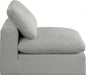 Comfy Linen Textured Fabric Armless Chair Grey - 187Grey-Armless - Vega Furniture