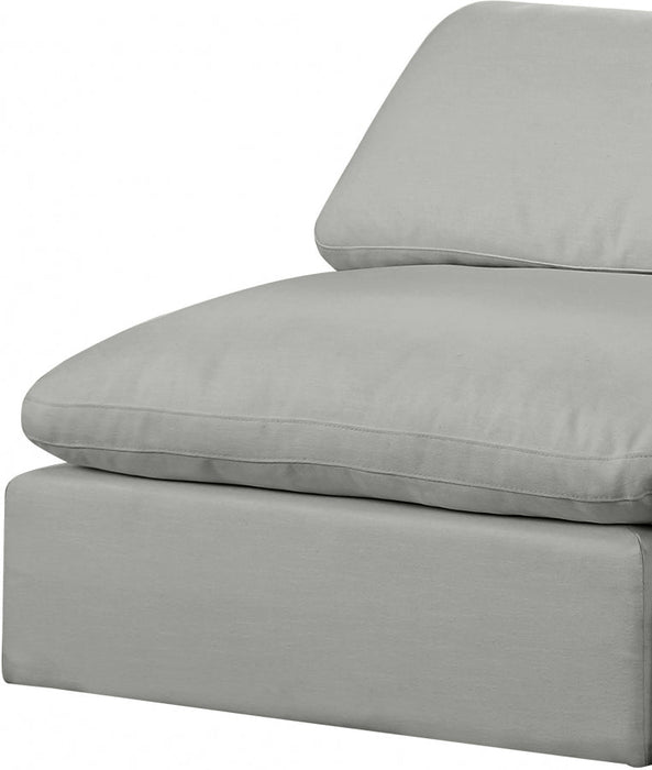 Comfy Linen Textured Fabric Armless Chair Grey - 187Grey-Armless - Vega Furniture