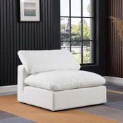 Comfy Linen Textured Fabric Armless Chair White - 187White-Armless - Vega Furniture