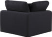 Comfy Linen Textured Fabric Corner Chair Black - 187Black-Corner - Vega Furniture