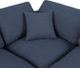 Comfy Linen Textured Fabric Corner Chair Blue - 187Navy-Corner - Vega Furniture
