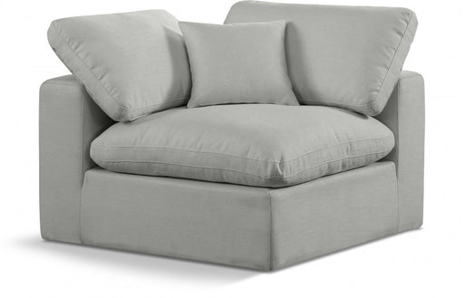 Comfy Linen Textured Fabric Corner Chair Grey - 187Grey-Corner - Vega Furniture