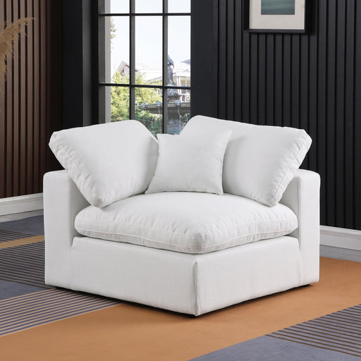 Comfy Linen Textured Fabric Corner Chair White - 187White-Corner - Vega Furniture