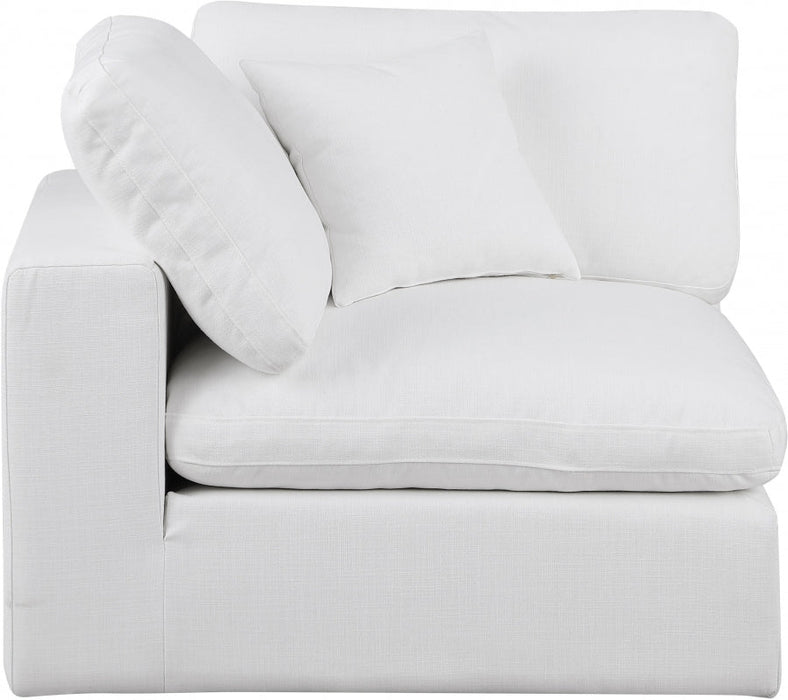 Comfy Linen Textured Fabric Corner Chair White - 187White-Corner - Vega Furniture