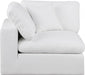 Comfy Linen Textured Fabric Corner Chair White - 187White-Corner - Vega Furniture