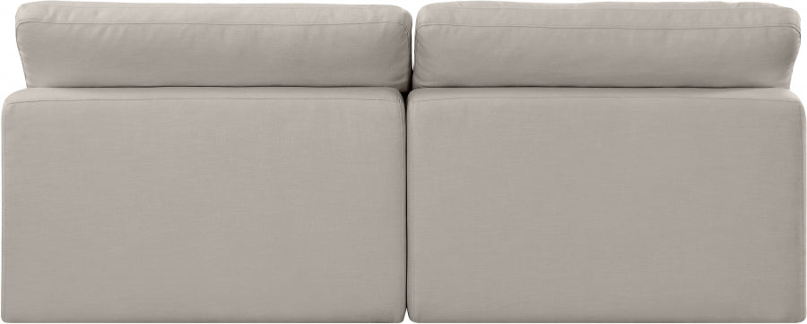 Comfy Linen Textured Fabric Sofa Beige - 187Beige-S78 - Vega Furniture