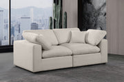 Comfy Linen Textured Fabric Sofa Beige - 187Beige-S80 - Vega Furniture