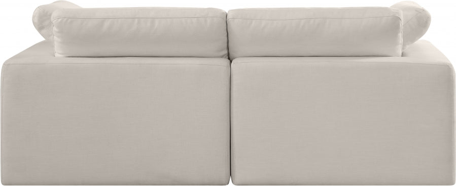 Comfy Linen Textured Fabric Sofa Beige - 187Beige-S80 - Vega Furniture