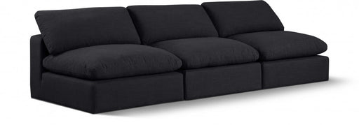 Comfy Linen Textured Fabric Sofa Black - 187Black-S117 - Vega Furniture