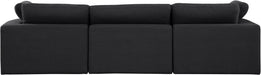 Comfy Linen Textured Fabric Sofa Black - 187Black-S119 - Vega Furniture