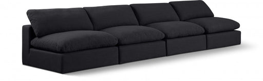 Comfy Linen Textured Fabric Sofa Black - 187Black-S156 - Vega Furniture